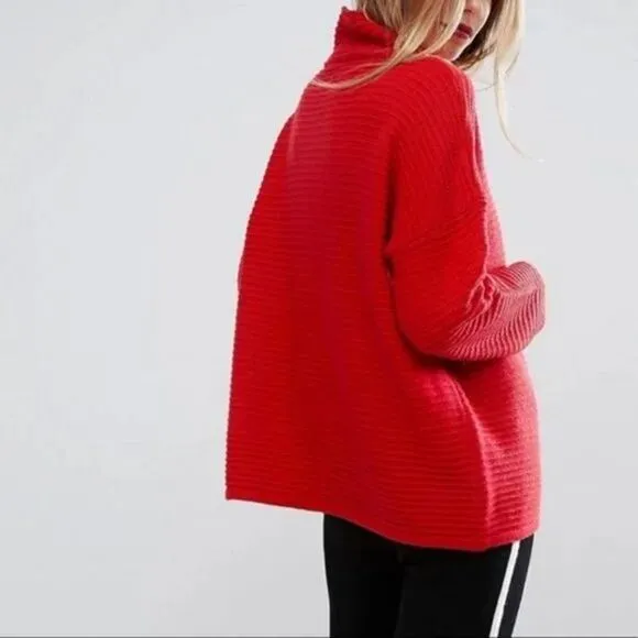 ✨ French Connection Baby Soft Ribbed Poppy Funnel Neck Sweater✨