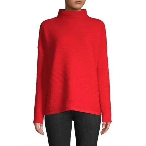 ✨ French Connection Baby Soft Ribbed Poppy Funnel Neck Sweater✨