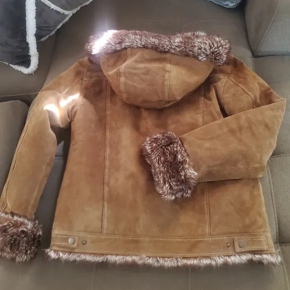💯% Luxurious Suede Leather Hooded Jacket