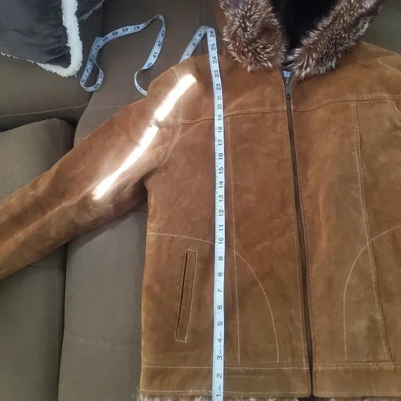 💯% Luxurious Suede Leather Hooded Jacket