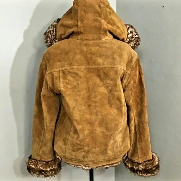 💯% Luxurious Suede Leather Hooded Jacket