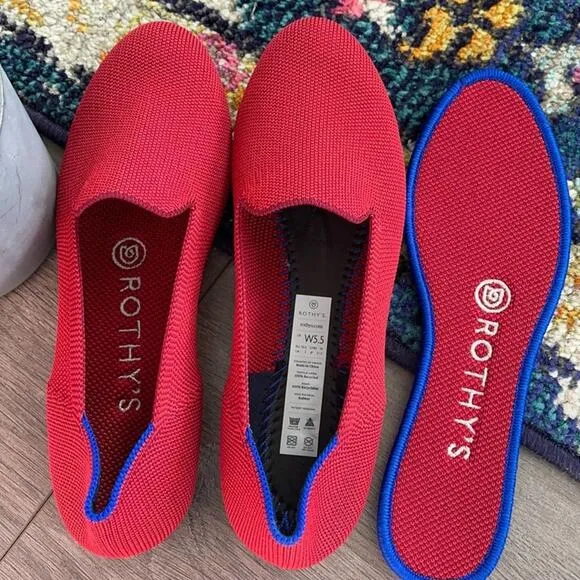 - Rothy’s dark red size 5.5 woman’s flat loafers