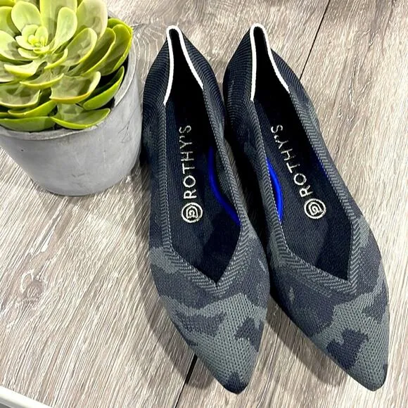 - Rothys retired camouflage gray size 7 pointed f…