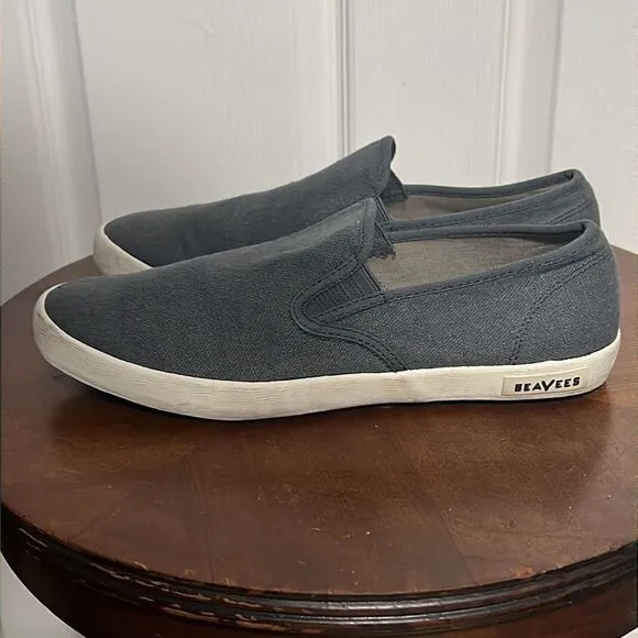 🔥🔥 SEAVEES BAJA Slip On Sneakers - Washed Linen - Men Sz 10 - EXCELLENT 🔥🔥