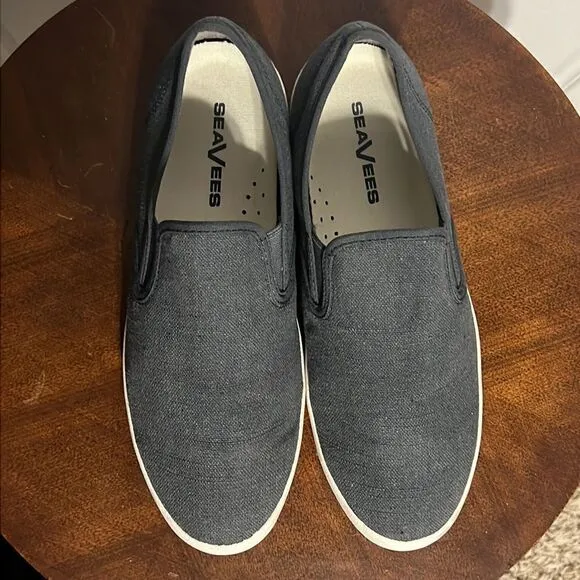🔥🔥 SEAVEES BAJA Slip On Sneakers - Washed Linen - Men Sz 10 - EXCELLENT 🔥🔥