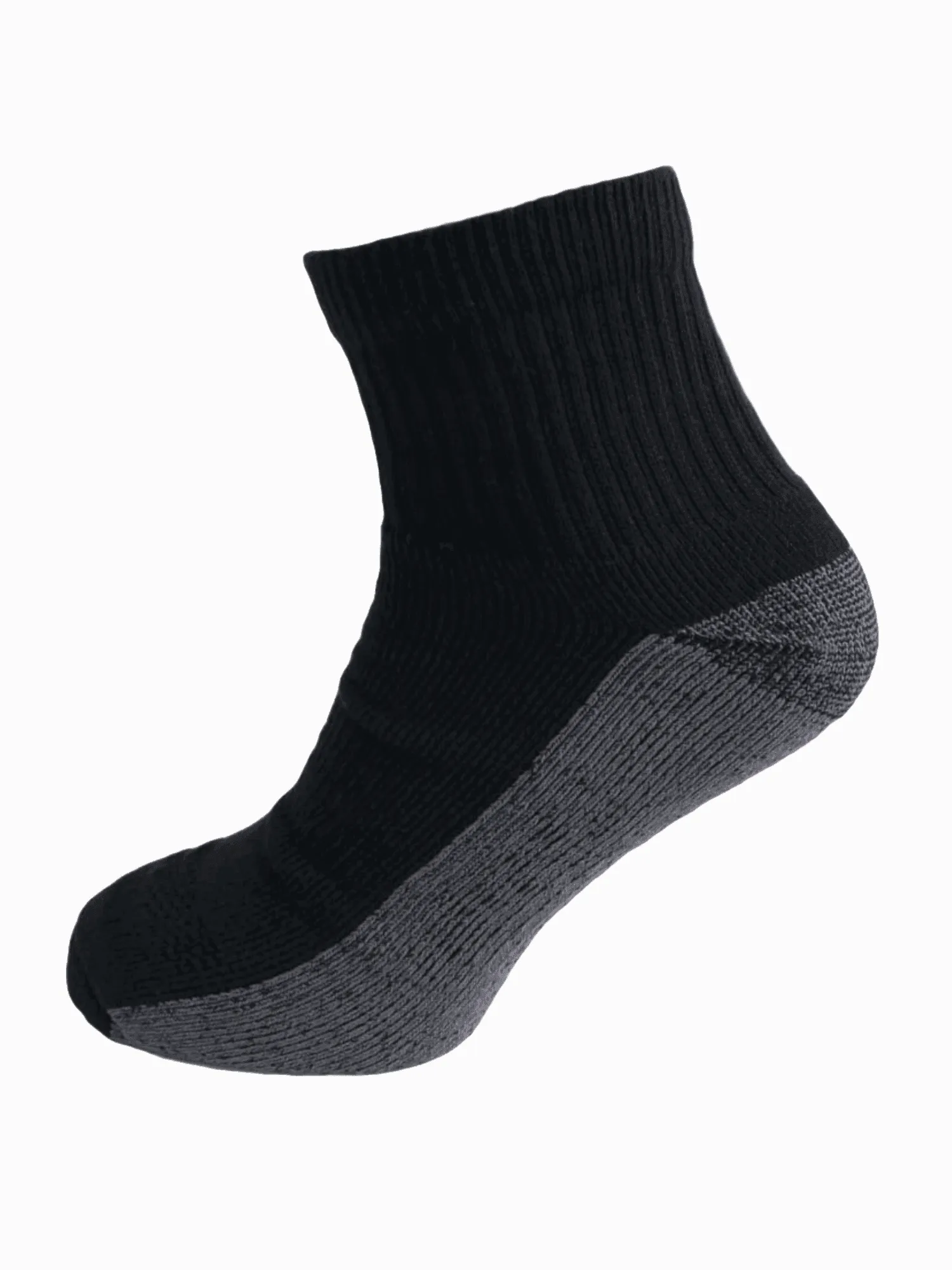 10 PAIRS BLACK & WHITE QUARTER WORK SOCKS
