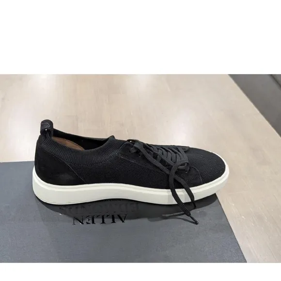 $295 Mens Allen Edmonds &quot;Oliver&quot; Knit Low-Top Sneakers Black 10.5