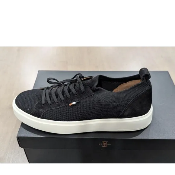 $295 Mens Allen Edmonds &quot;Oliver&quot; Knit Low-Top Sneakers Black 10.5
