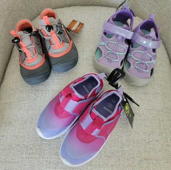 3 pairs of girls' sneakers summer shoes. 2 Size 10 and 11