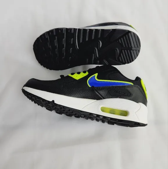 6.5 WOMEN'S NIKE AIR MAX 90 BLACK VOLT BLUE RUNNING SNEAKERS DA4670-001