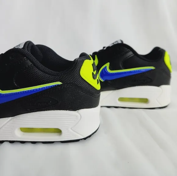 6.5 WOMEN'S NIKE AIR MAX 90 BLACK VOLT BLUE RUNNING SNEAKERS DA4670-001
