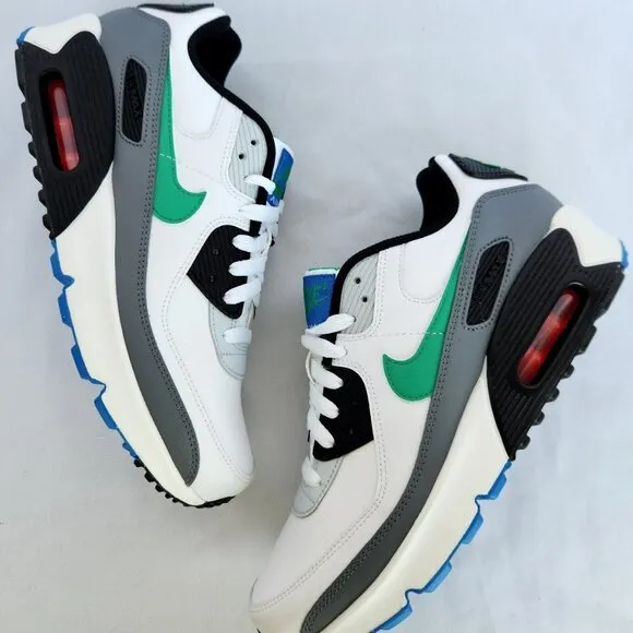 6Y | 7.5 WOMEN'S Nike Air Max 90 LEATHER WHITE MULTICOLOR RUNNING DV3607-102