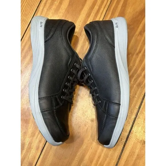 Abeo Donavan Leather Casual Shoes Men's Size 11.5 Black Maxlite Clean Sneakers