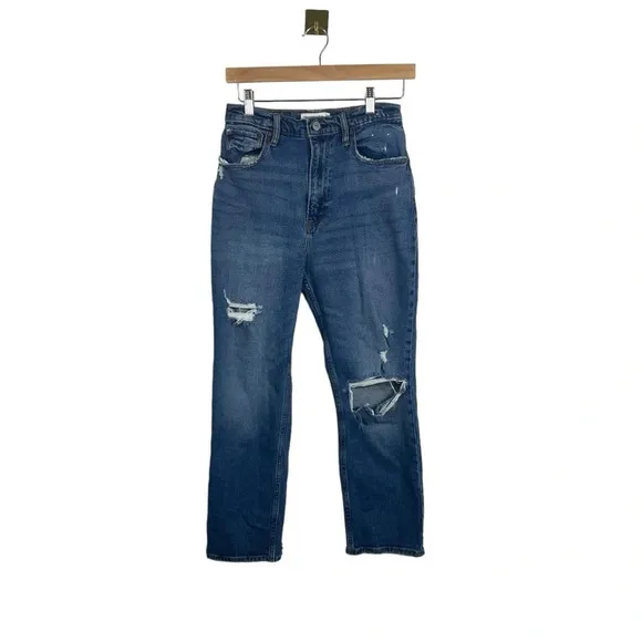 Abercrombie &amp; Fitch Curve Love Ankle Straight Ultra High Rise Jeans Size 27