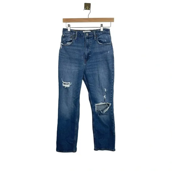 Abercrombie &amp; Fitch Curve Love Ankle Straight Ultra High Rise Jeans Size 27
