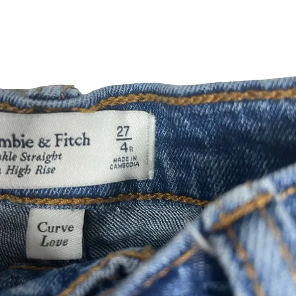 Abercrombie &amp; Fitch Curve Love Ankle Straight Ultra High Rise Jeans Size 27