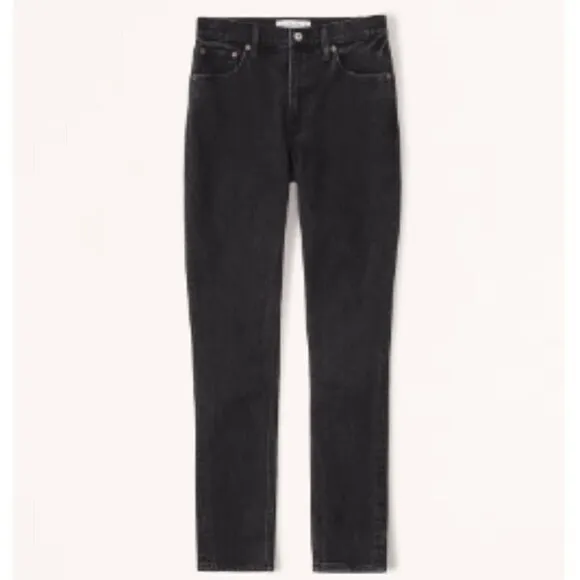 Abercrombie &amp; Fitch High Rise Skinny Jean in Black sz 4 Short