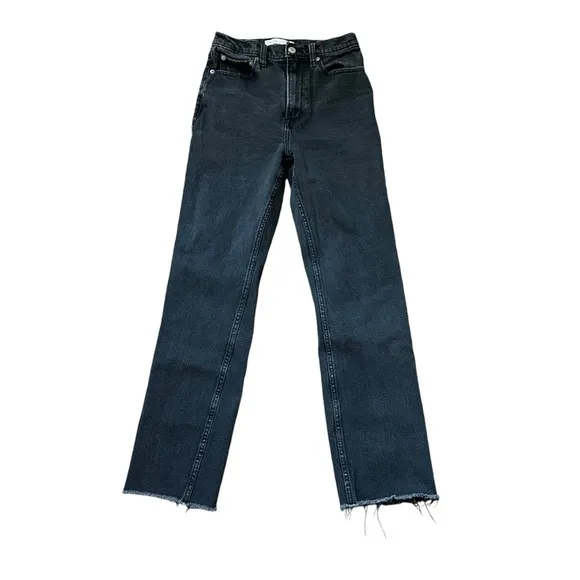 Abercrombie &amp; Fitch The Ankle Straight Ultra High Rise Black Jeans Size 25L