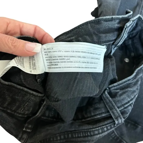 Abercrombie &amp; Fitch The Ankle Straight Ultra High Rise Black Jeans Size 25L