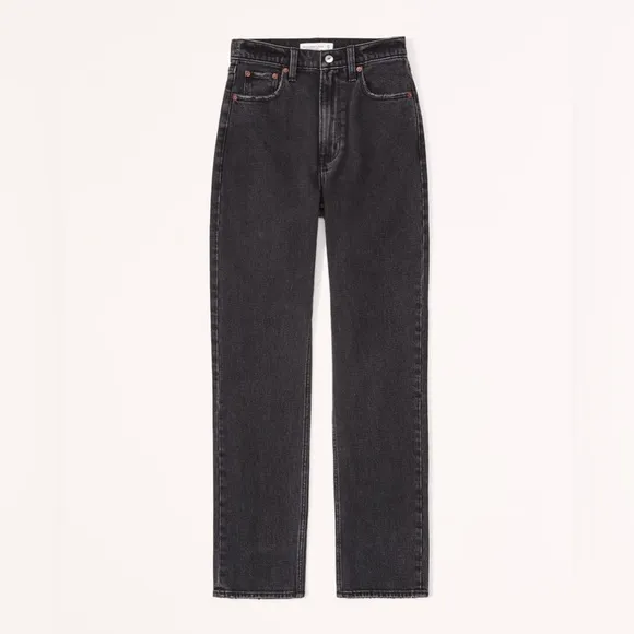 Abercrombie &amp; Fitch The Ankle Straight Ultra High Rise Black Jeans Size 25L