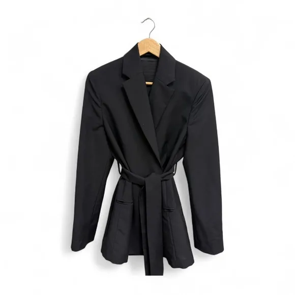 Acne Studios-Black Oversized Belted Blazer-XS | Retail Price: $990