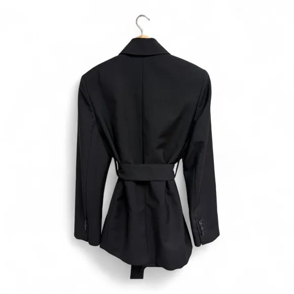 Acne Studios-Black Oversized Belted Blazer-XS | Retail Price: $990