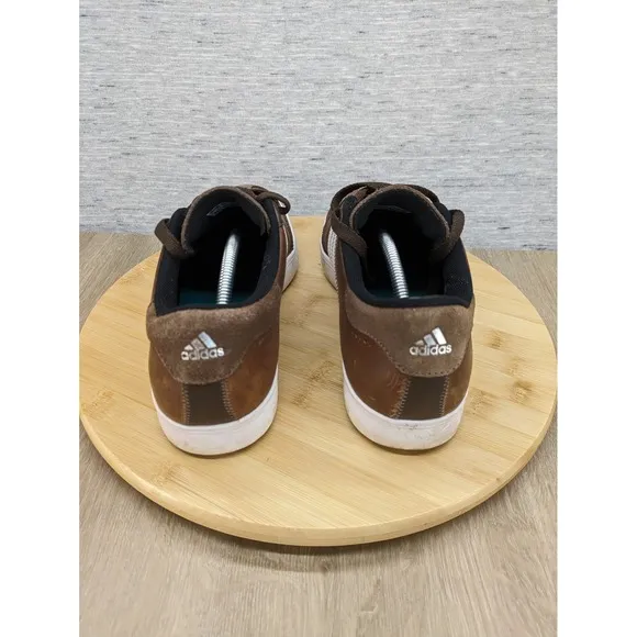 Adidas Adicross Spikeless Golf Shoes Leather Brown White Low Top Mens Size 8