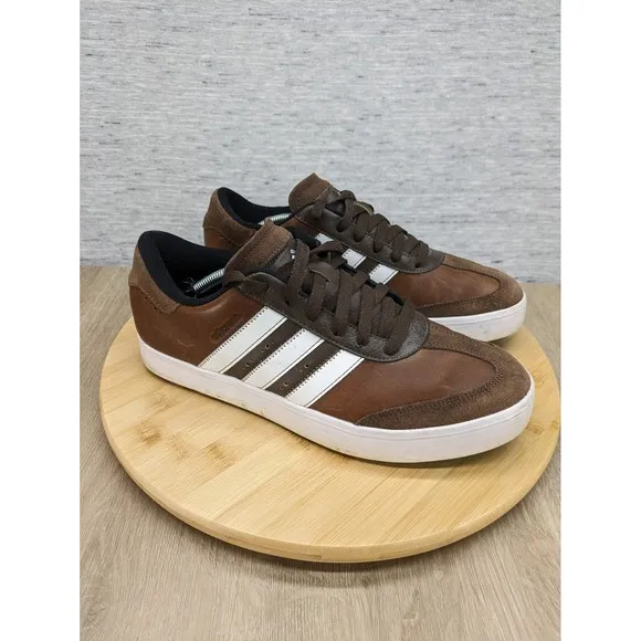 Adidas Adicross Spikeless Golf Shoes Leather Brown White Low Top Mens Size 8