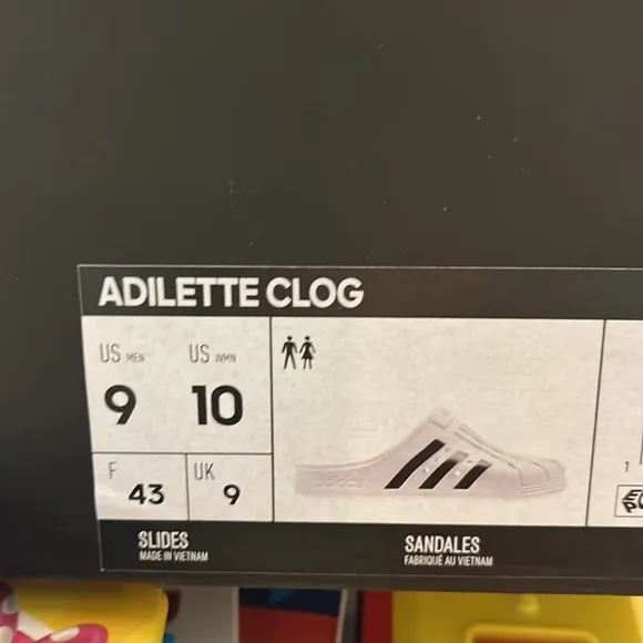 Adidas Adilette Clog sandals shoes new white black FY8970 Mens size 9 superstar