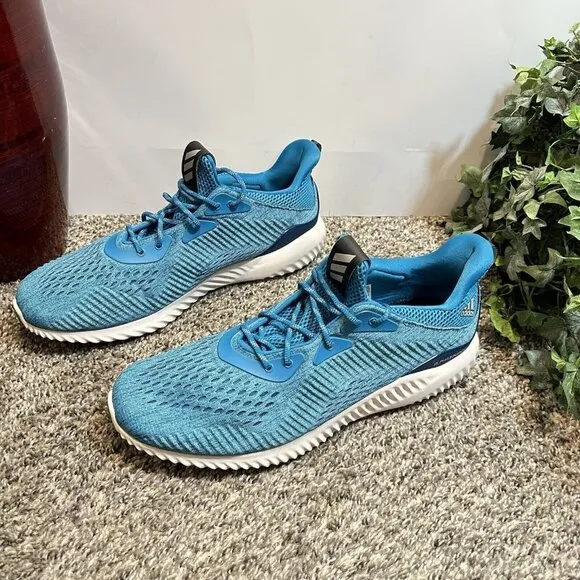 Adidas Alphabounce EM Mens 13 Running Shoes Sneakers Blue Athletic Bounce BY3846