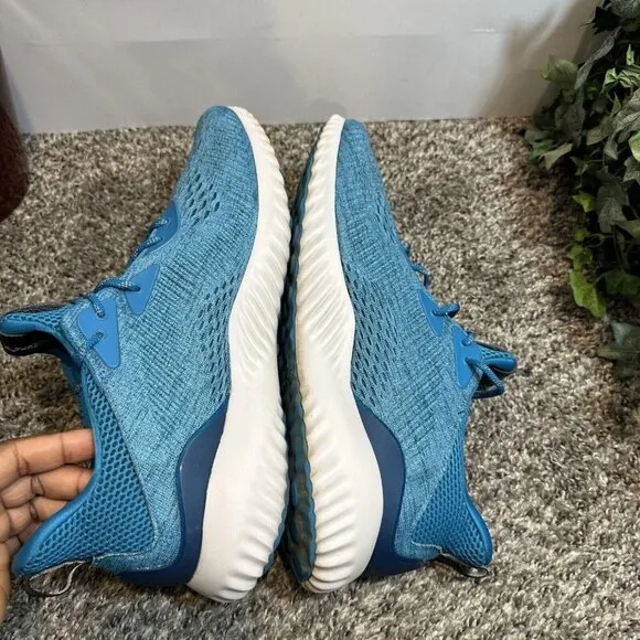 Adidas Alphabounce EM Mens 13 Running Shoes Sneakers Blue Athletic Bounce BY3846