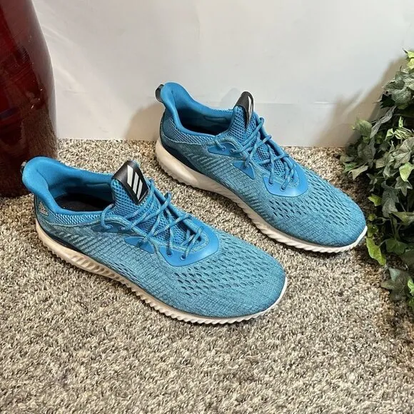 Adidas Alphabounce EM Mens 13 Running Shoes Sneakers Blue Athletic Bounce BY3846