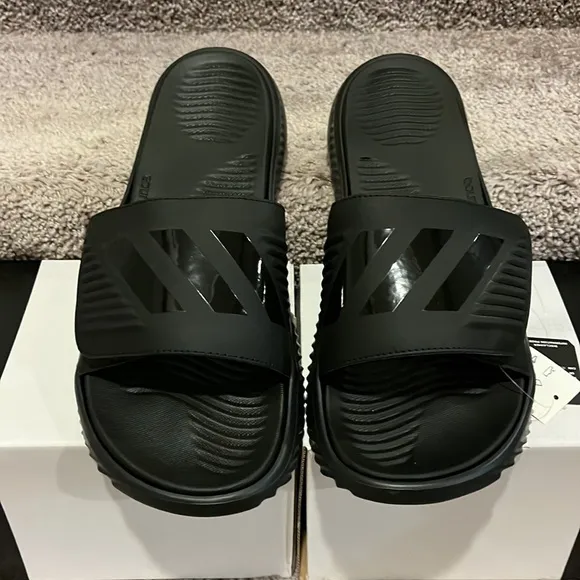 Adidas Alphabounce Slides Sandals Shoes new black B41720 Men’s Size 9