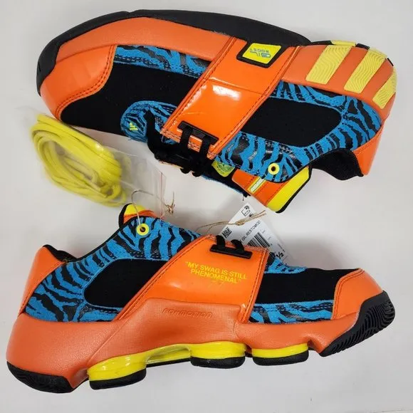 Adidas Basketball Shoes Mens 7.5 Orange Agent Gil Restomod Zebra Sneakers