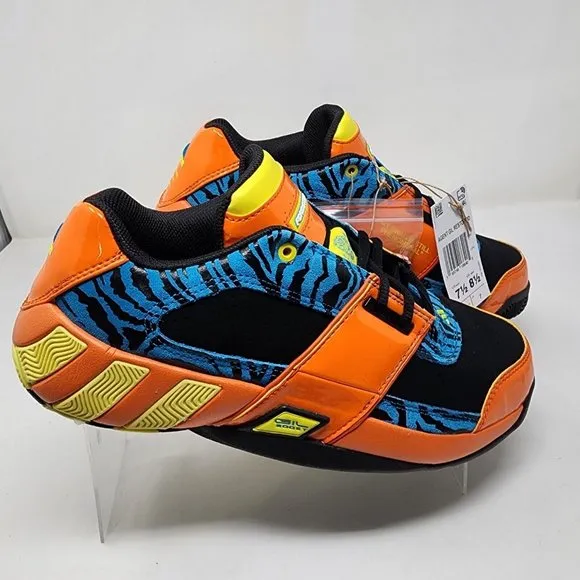 Adidas Basketball Shoes Mens 7.5 Orange Agent Gil Restomod Zebra Sneakers