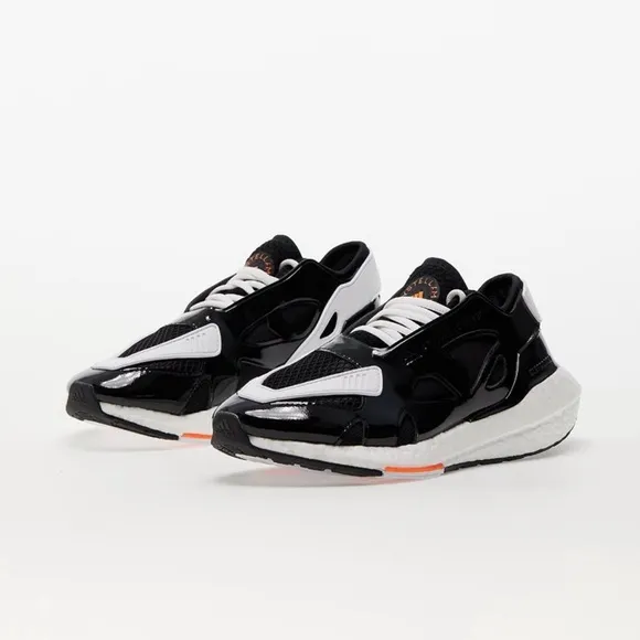 Adidas by Stella McCartney Ultraboost 22 Black Patent Sneakers Shoes Size 8