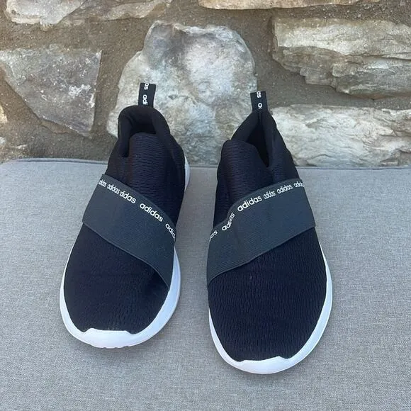Adidas cloud foam ortholite float black &amp; white slip-on sneaker shoes size 10