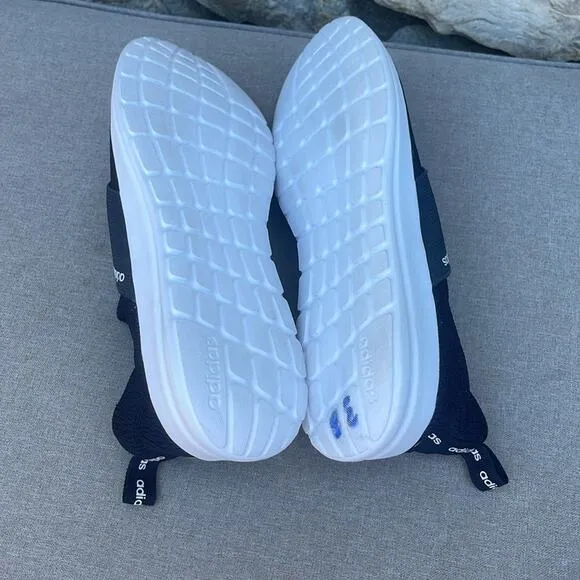 Adidas cloud foam ortholite float black &amp; white slip-on sneaker shoes size 10