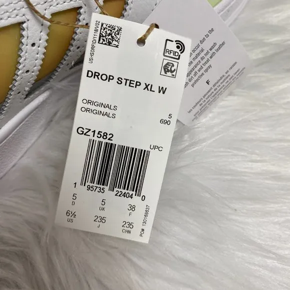Adidas Drop Step XL High Top Womens Casual Shoes White Green GZ1582 NEW Size 6.5