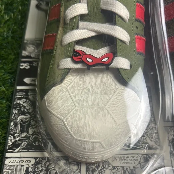 Adidas Green and Red Sneakers Sporty Low-Top TMNT new