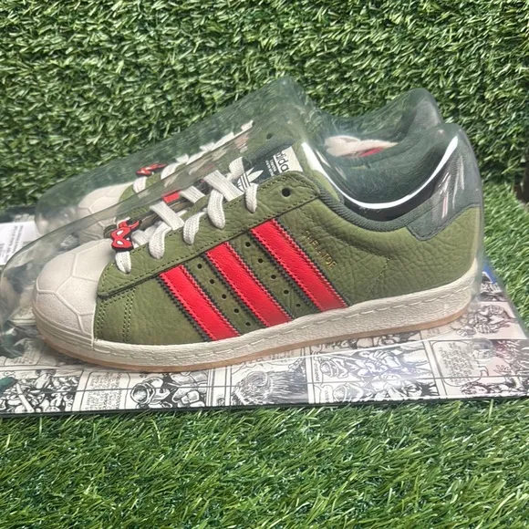 Adidas Green and Red Sneakers Sporty Low-Top TMNT new