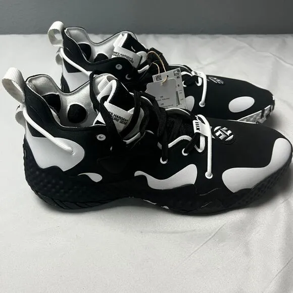 Adidas Harden Vol. 6 Basketball Shoes Black White Sneakers GV8704 Men's 12