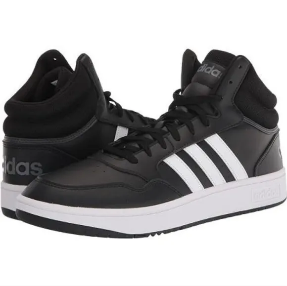 Adidas Hoops 3.0 Mid Men's Sneakers Size 8.5. New with box. Black and white colo