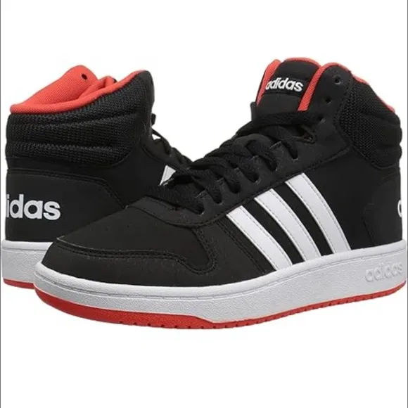Adidas Hoops Mid 2.0K Basketball Shoes   Black Red 5.5