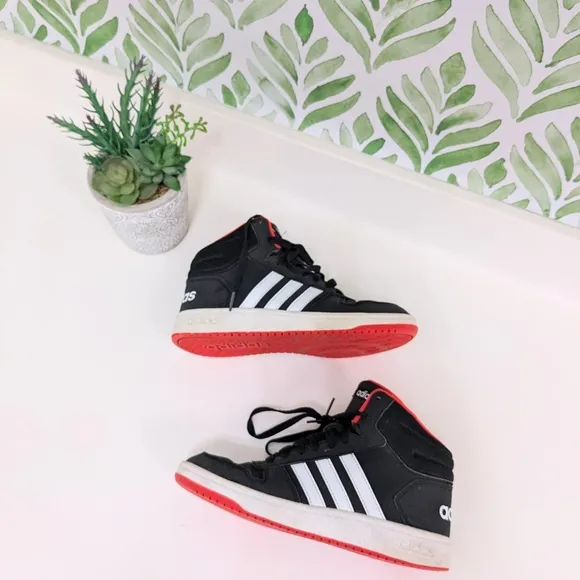 Adidas Hoops Mid 2.0K Basketball Shoes   Black Red 5.5
