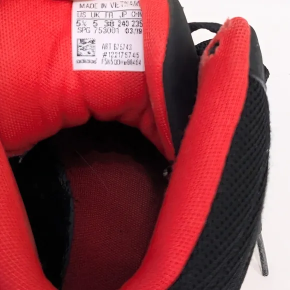 Adidas Hoops Mid 2.0K Basketball Shoes   Black Red 5.5