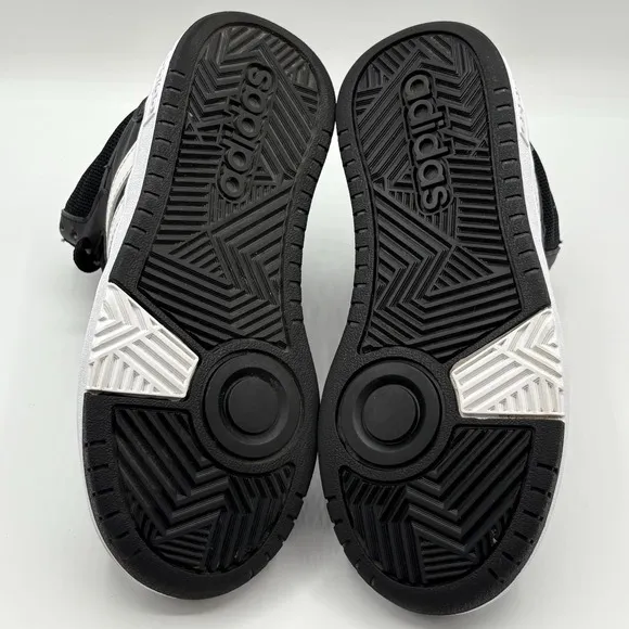 Adidas Hoops Mid 3.0 K Black and White Sneakers Kids Size 1Y GW0402 Shoes