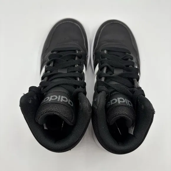 Adidas Hoops Mid 3.0 K Black and White Sneakers Kids Size 1Y GW0402 Shoes