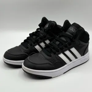 Adidas Hoops Mid 3.0 K Black and White Sneakers Kids Size 1Y GW0402 Shoes
