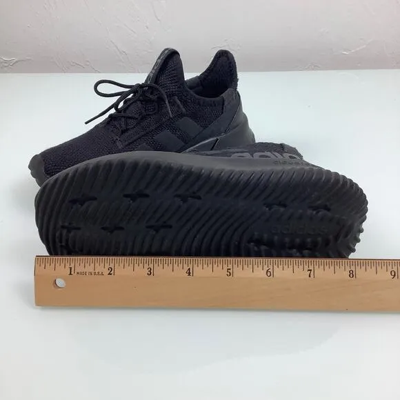 Adidas Kaptir 2.0 K running sneakers solid black kids size 13.5 EUC